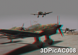 WW2 German Stuka Airfield 3D Anaglyph Aircraft